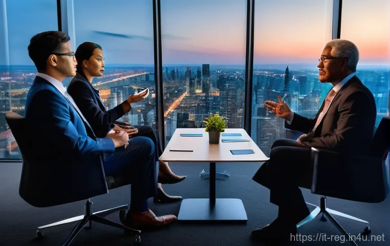 규제요원의 네트워킹 전략 - **Global Regulatory Summit: Collaborative Vision**
A highly detailed, realistic photograph of a ...
